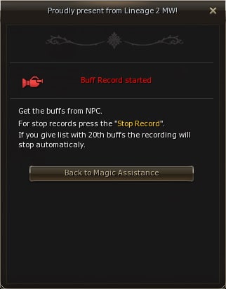 Recording buff profile E-Global Masterwork